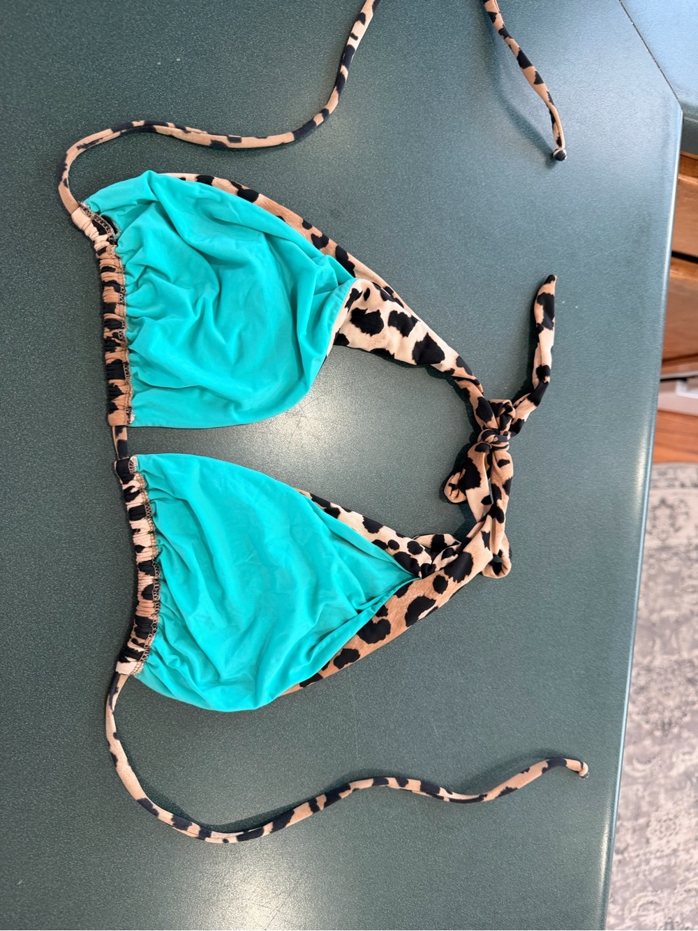 Vix Paula Hermanny Leopard Aqua Triangle Bikini Set - Picture 11 of 16